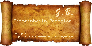 Gerstenbrein Bertalan névjegykártya
